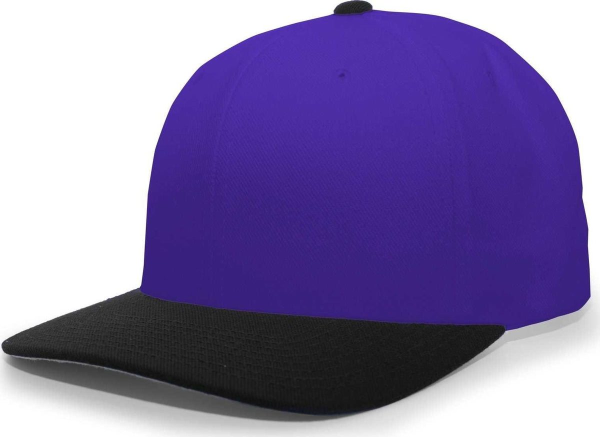 Pacific Headwear 705W Pro-Wool Hook-and-Loop Cap - Purple Black - HIT a Double