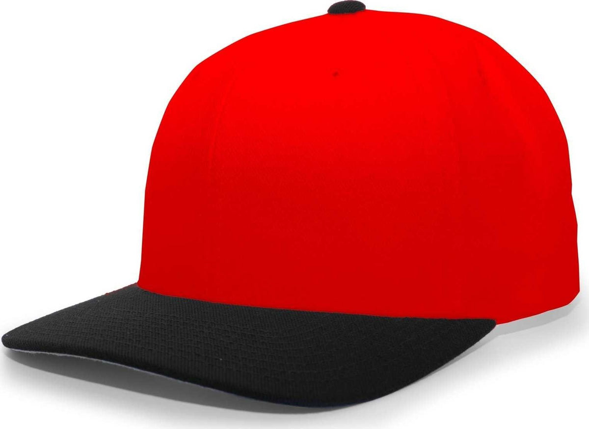 Pacific Headwear 705W Pro-Wool Hook-and-Loop Cap - Red Black - HIT a Double