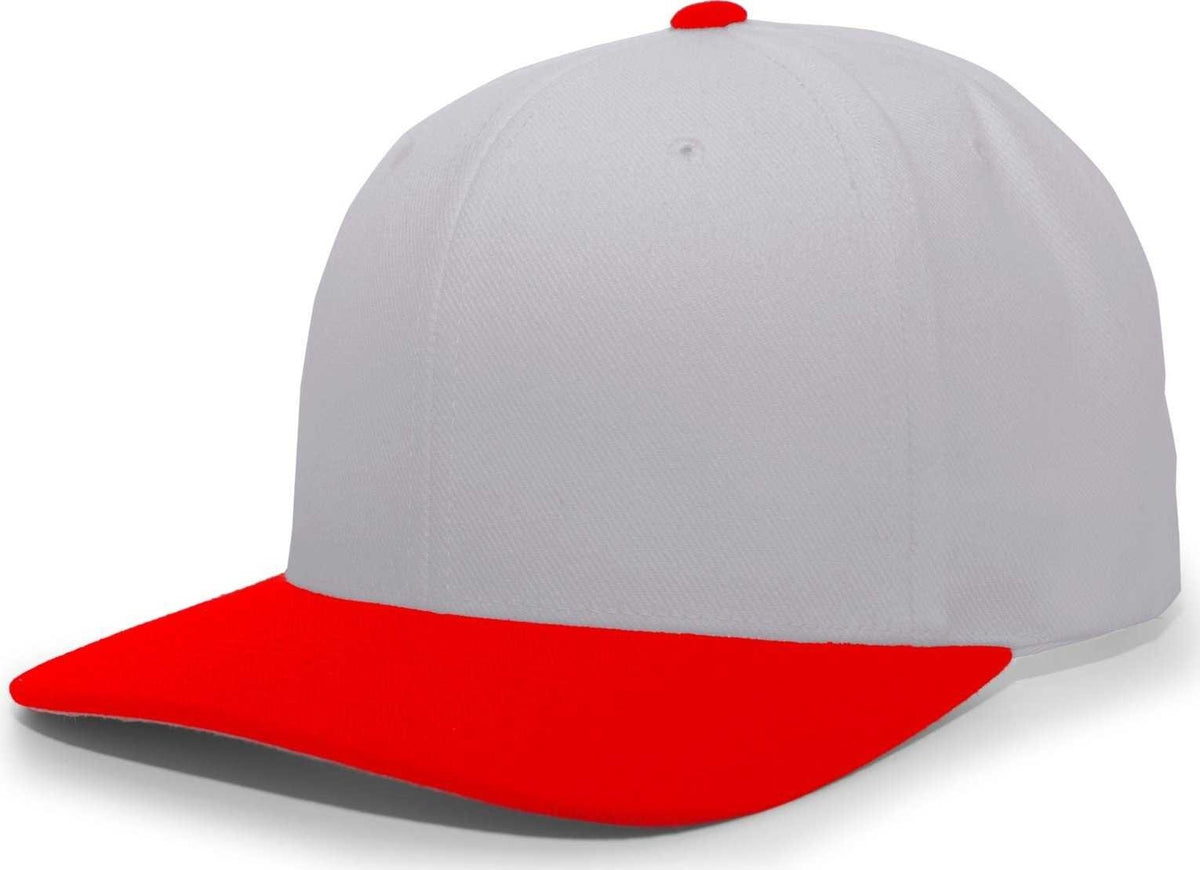 Pacific Headwear 705W Pro-Wool Hook-and-Loop Cap - Silver Red - HIT a Double