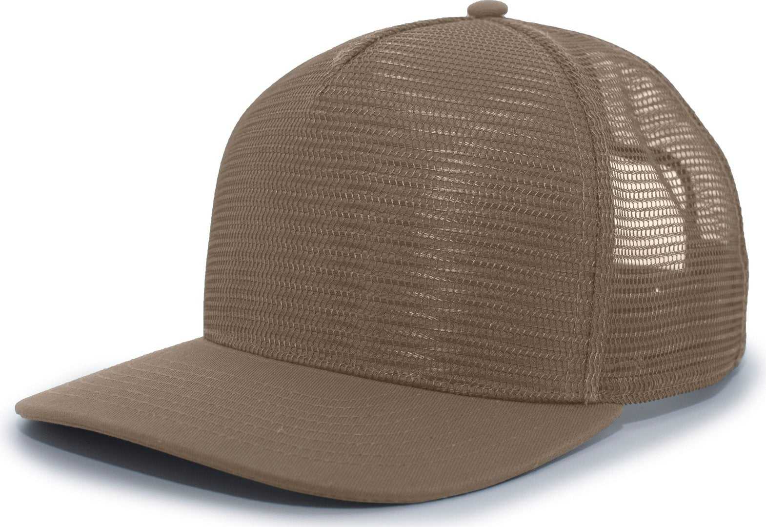 Pacific Headwear 724 Mesh Overlay 5-Panel Trucker Snapback Cap - Loden - HIT a Double