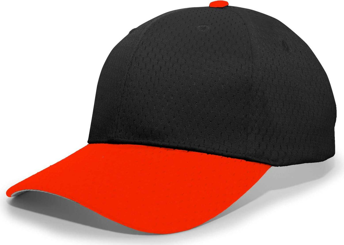 Pacific Headwear 805M Coolport Mesh Hook-and-Loop Cap - Black Orange - HIT a Double