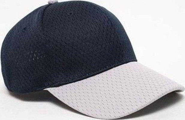 Pacific Headwear 805M Coolport Mesh Hook-and-Loop Cap - Navy Silver - HIT a Double