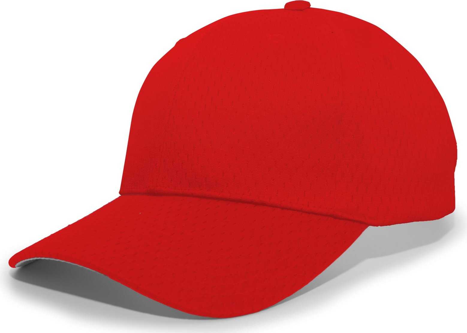 Pacific Headwear 805M Coolport Mesh Hook-and-Loop Cap - Red - HIT a Double