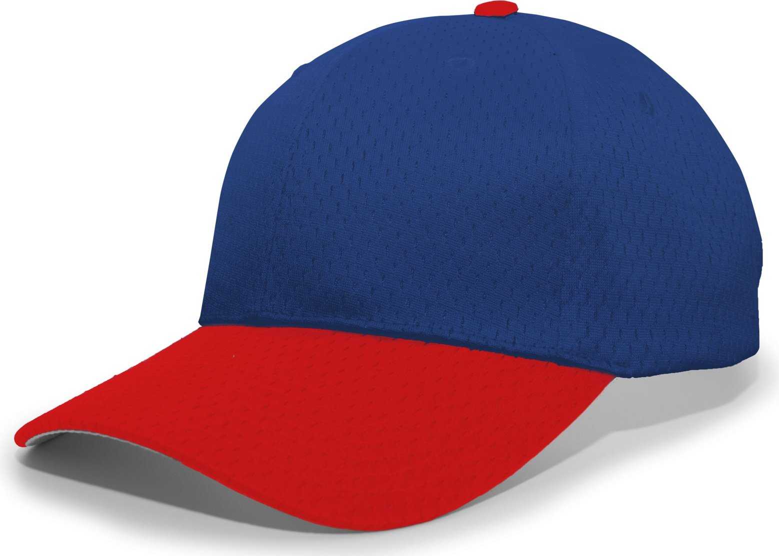 Pacific Headwear 805M Coolport Mesh Hook-and-Loop Cap - Royal Red - HIT a Double