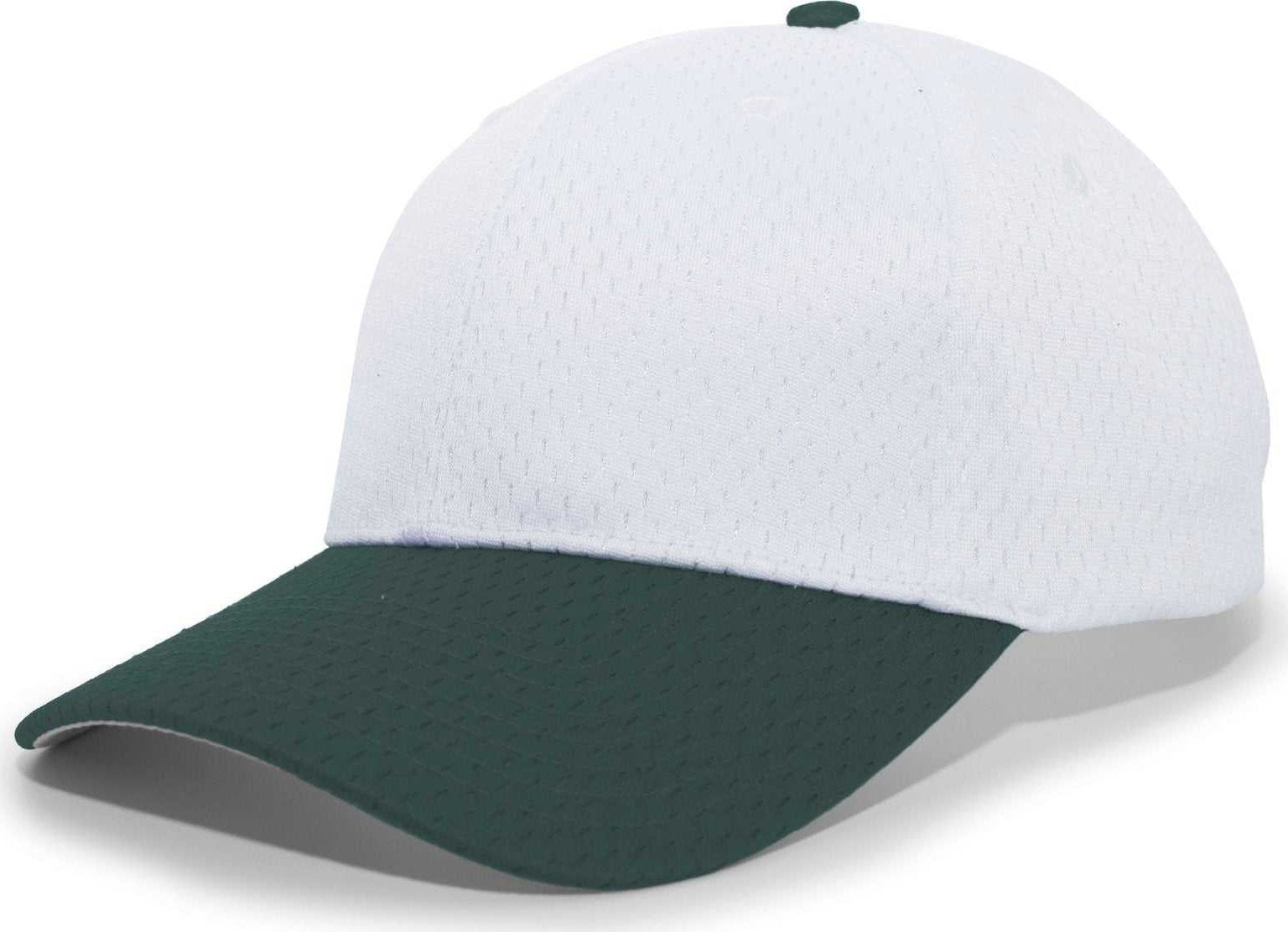 Pacific Headwear 805M Coolport Mesh Hook-and-Loop Cap - White Dark Green - HIT a Double
