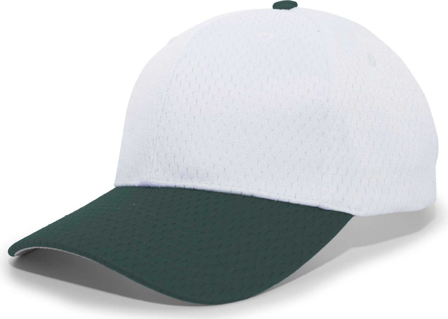 Pacific Headwear 805M Coolport Mesh Hook-and-Loop Cap - White Dark Green - HIT a Double