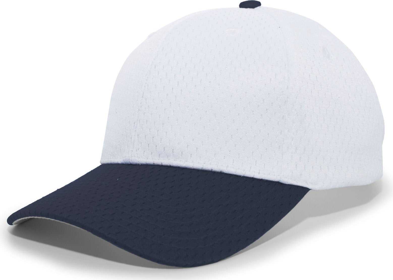 Pacific Headwear 805M Coolport Mesh Hook-and-Loop Cap - White Navy - HIT a Double