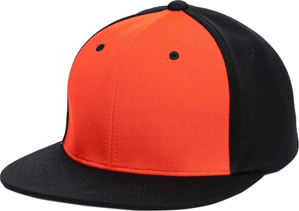 Pacific Headwear ES342 Premium P-Tec Performance Flexfit Cap - Orange Black Black - HIT a Double