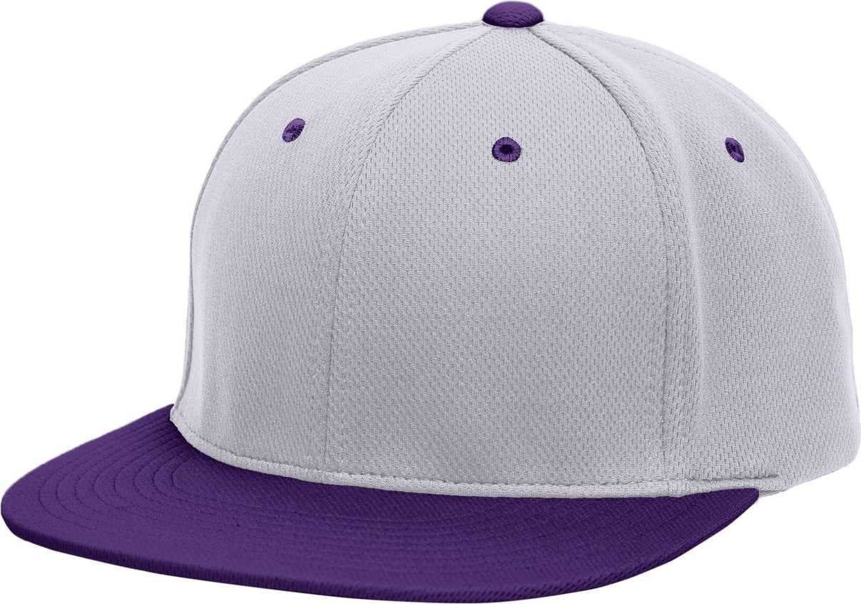Pacific Headwear ES342 Premium P-Tec Performance Flexfit Cap - Silver Purple - HIT a Double