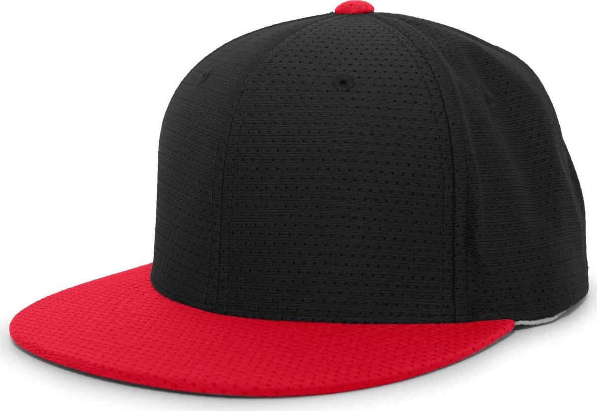 Pacific Headwear ES818 Air Jersey Performance Flexfit Cap - Black Red - HIT a Double
