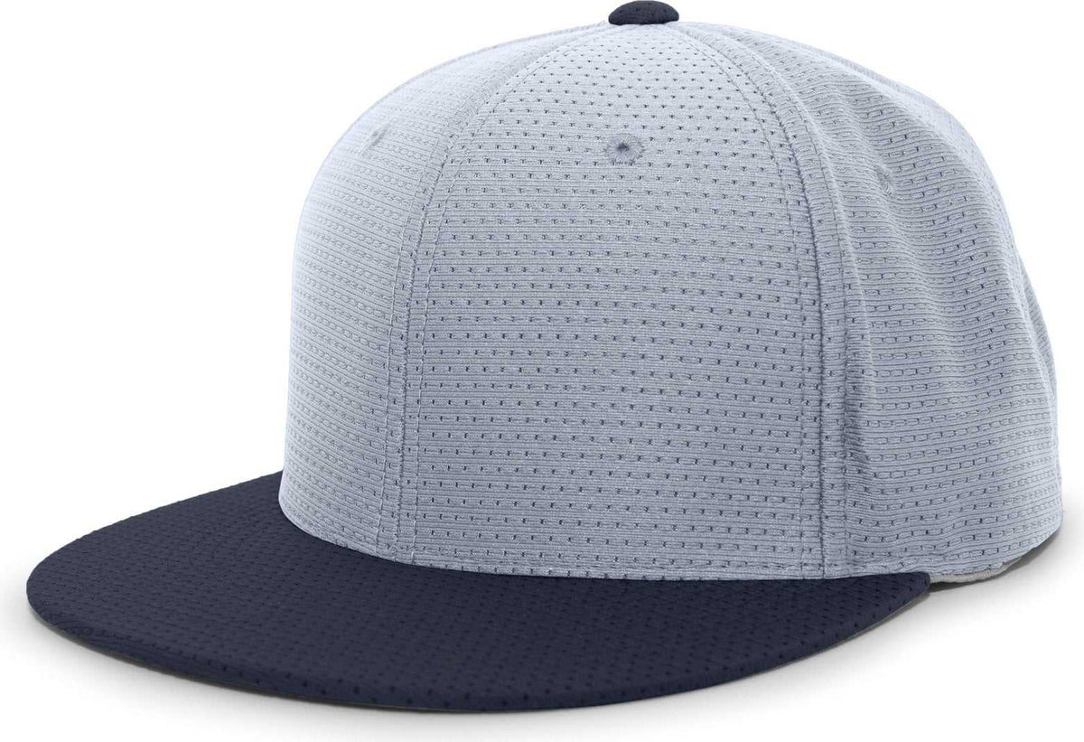 Pacific Headwear ES818 Air Jersey Performance Flexfit Cap - Silver Navy - HIT a Double