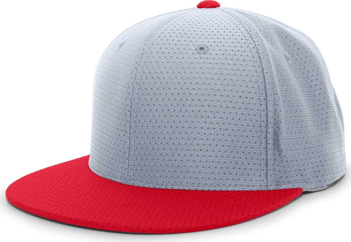 Pacific Headwear ES818 Air Jersey Performance Flexfit Cap - Silver Red - HIT a Double