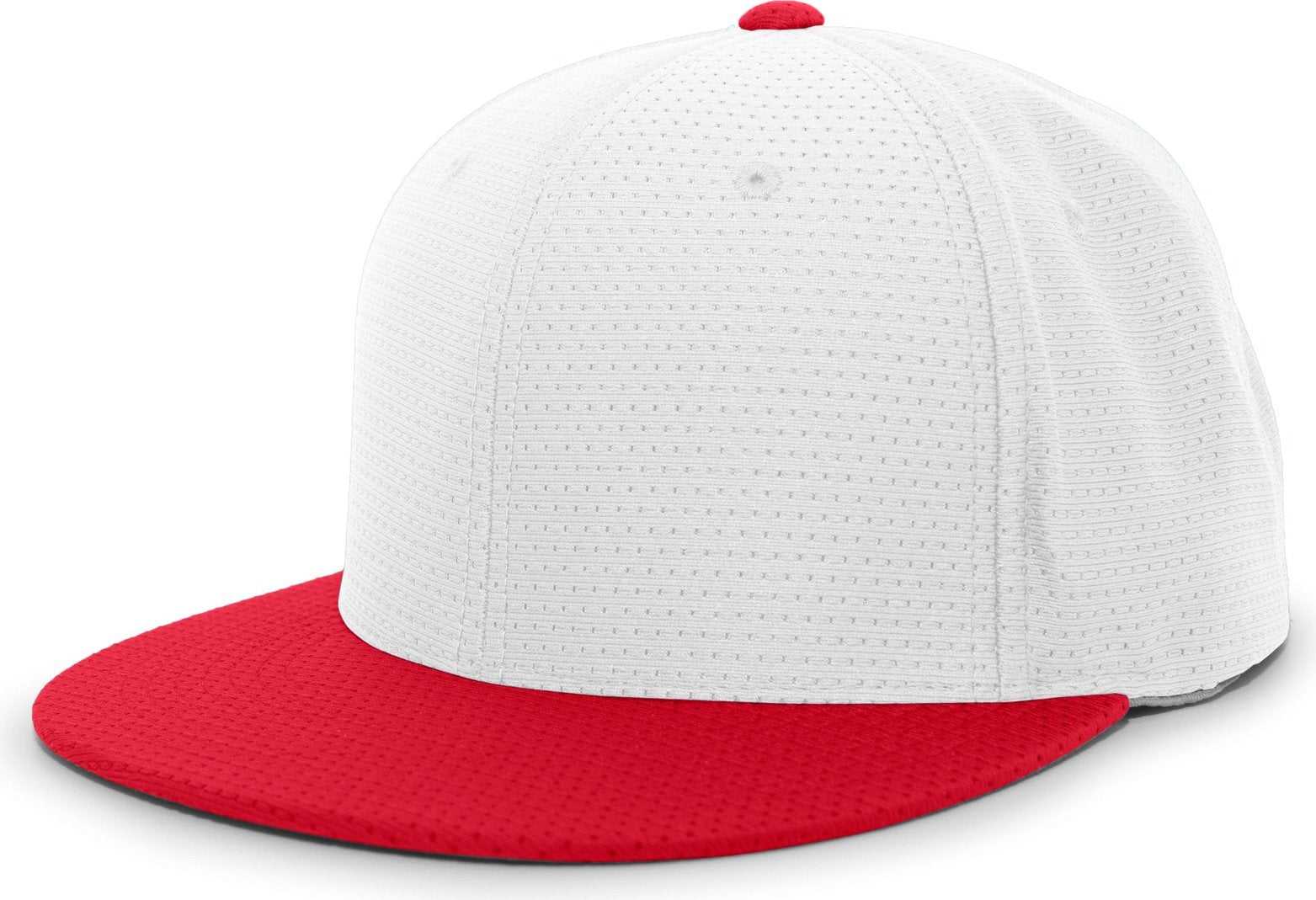 Pacific Headwear ES818 Air Jersey Performance Flexfit Cap - White Red - HIT a Double