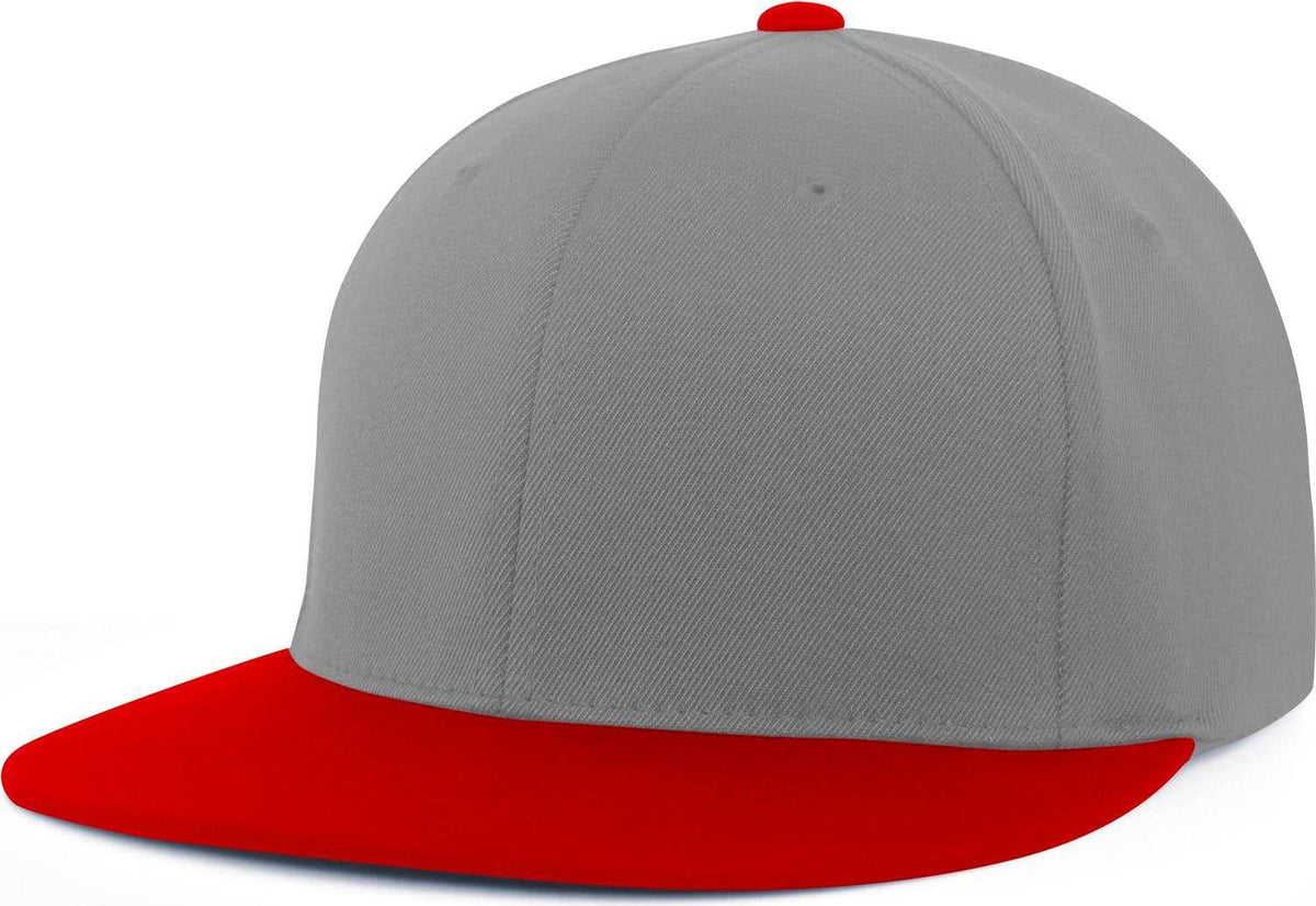 Pacific Headwear Es811 Premium A/C?›?ý Performance Flexfit Cap - Silver Red - HIT a Double