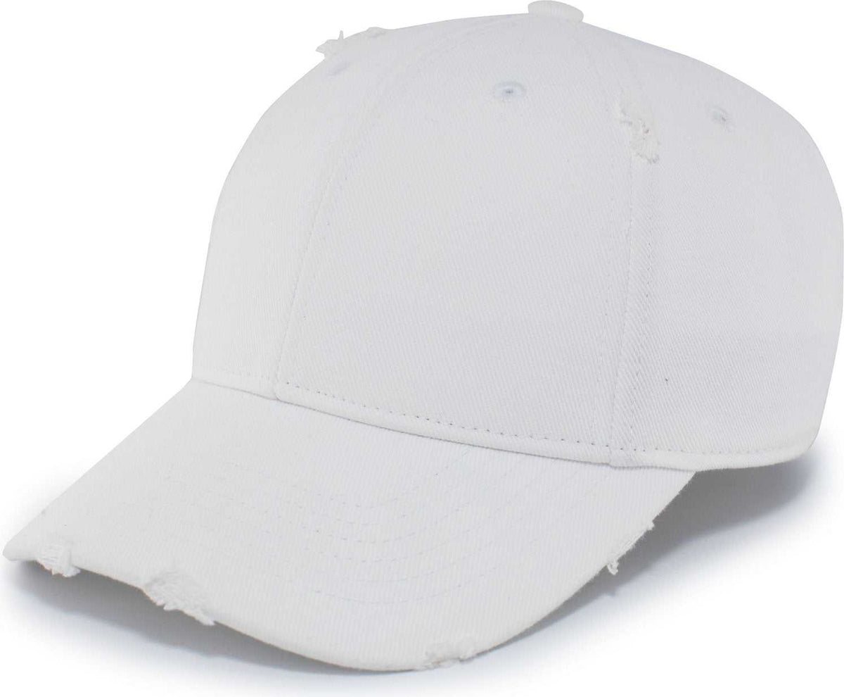 Pacific Headwear P207 Hybrid Denim Dad Cap - White - HIT a Double
