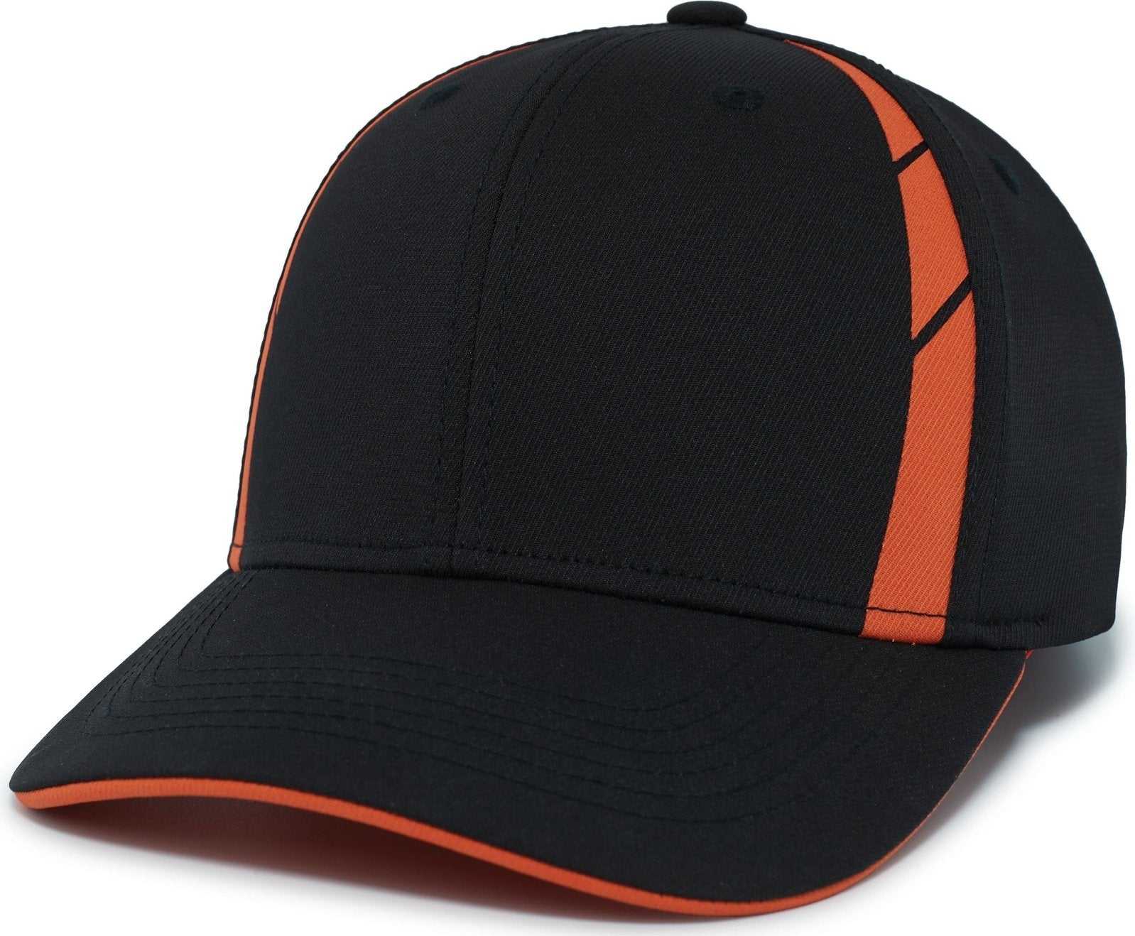 Pacific Headwear P303 Coolcore Sideline Snapback Cap - Black Orange - HIT a Double