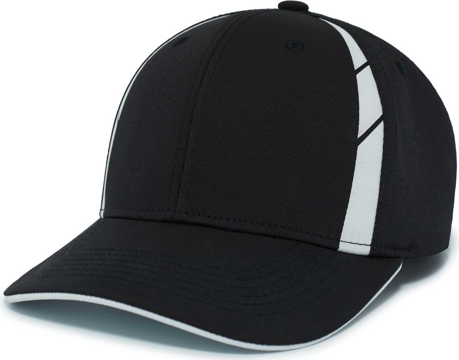 Pacific Headwear P303 Coolcore Sideline Snapback Cap - Black White - HIT a Double