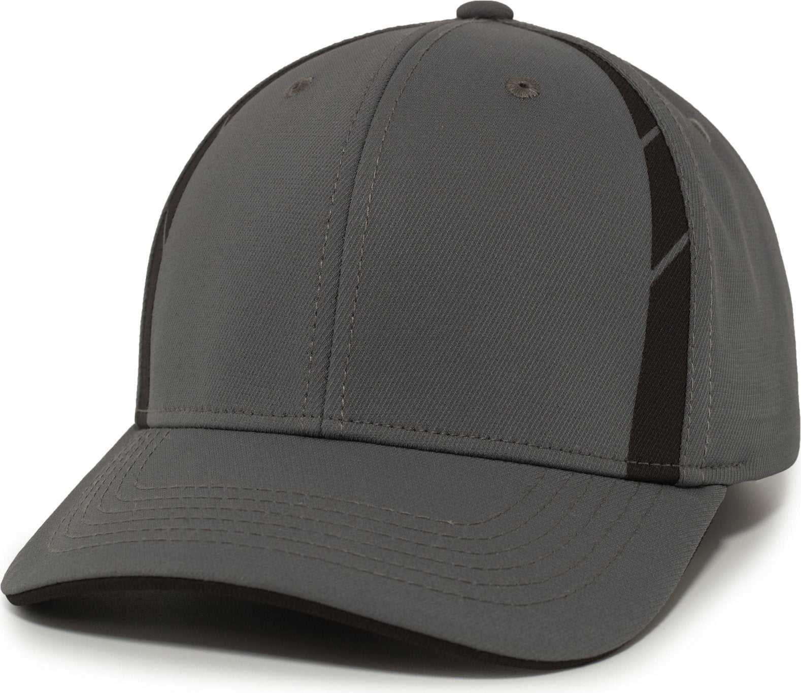 Pacific Headwear P303 Coolcore Sideline Snapback Cap - Graphite Black - HIT a Double