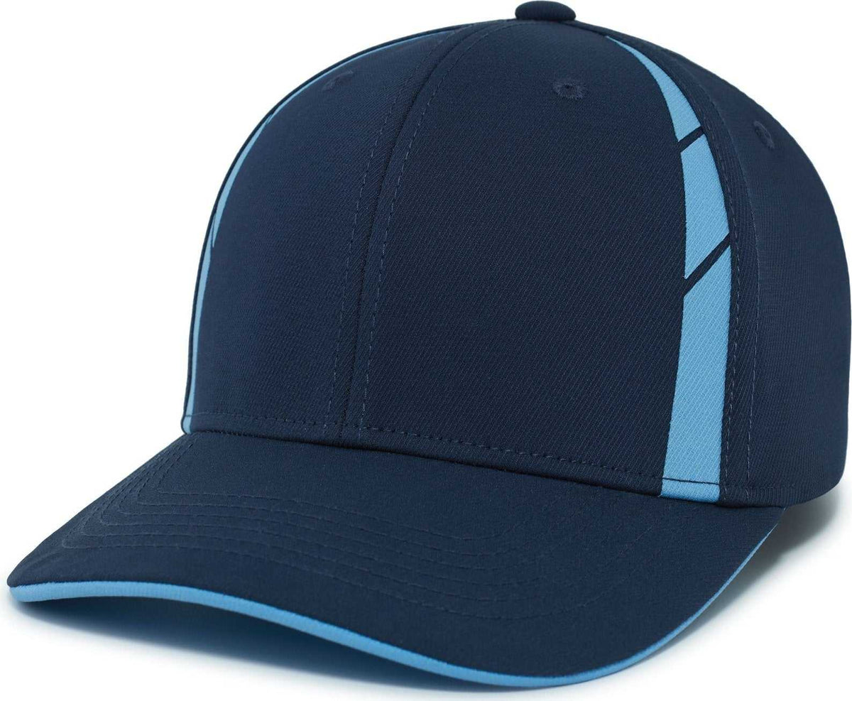 Pacific Headwear P303 Coolcore Sideline Snapback Cap - Navy Columbia Blue - HIT a Double