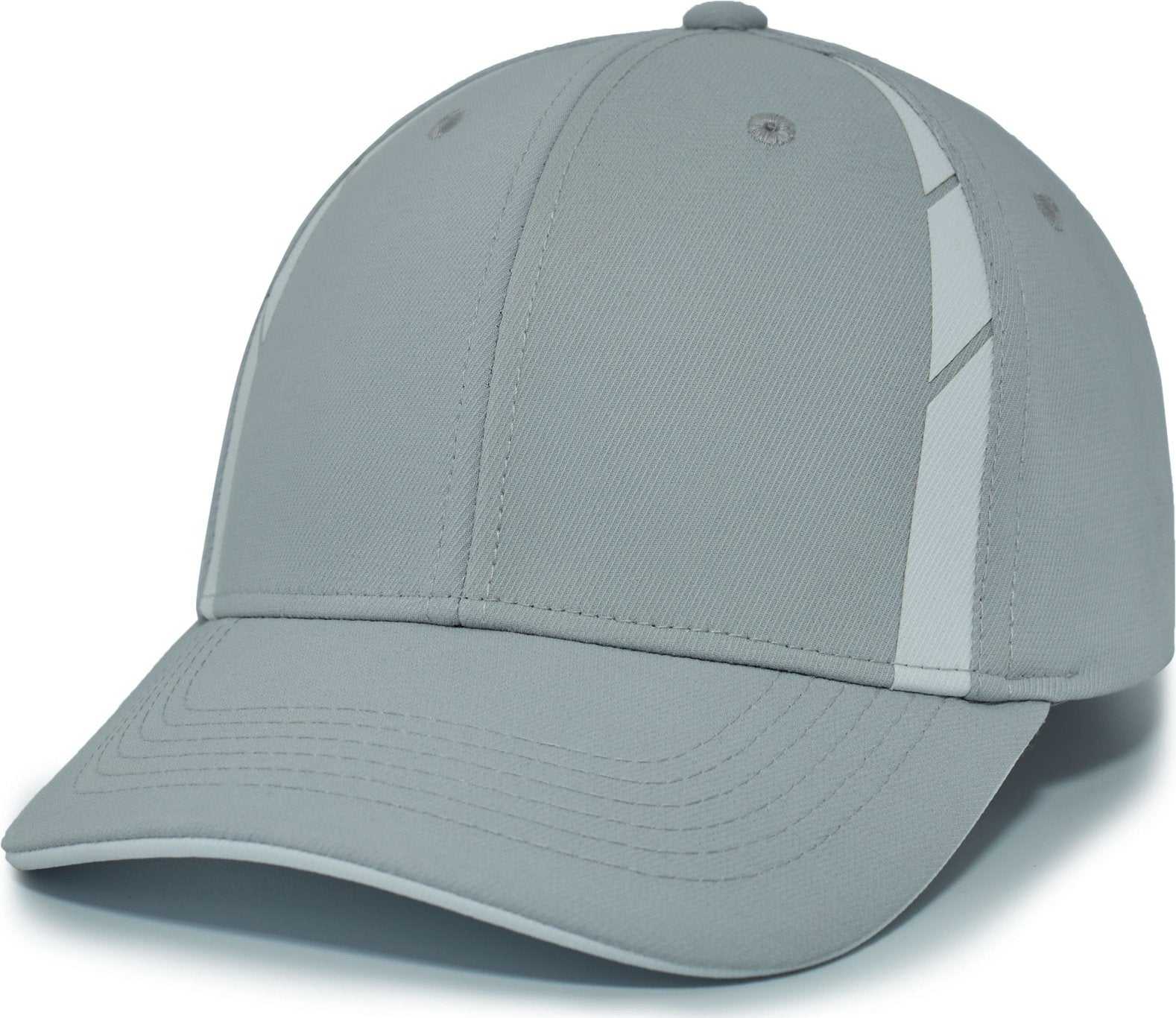 Pacific Headwear P303 Coolcore Sideline Snapback Cap - Silver White - HIT a Double