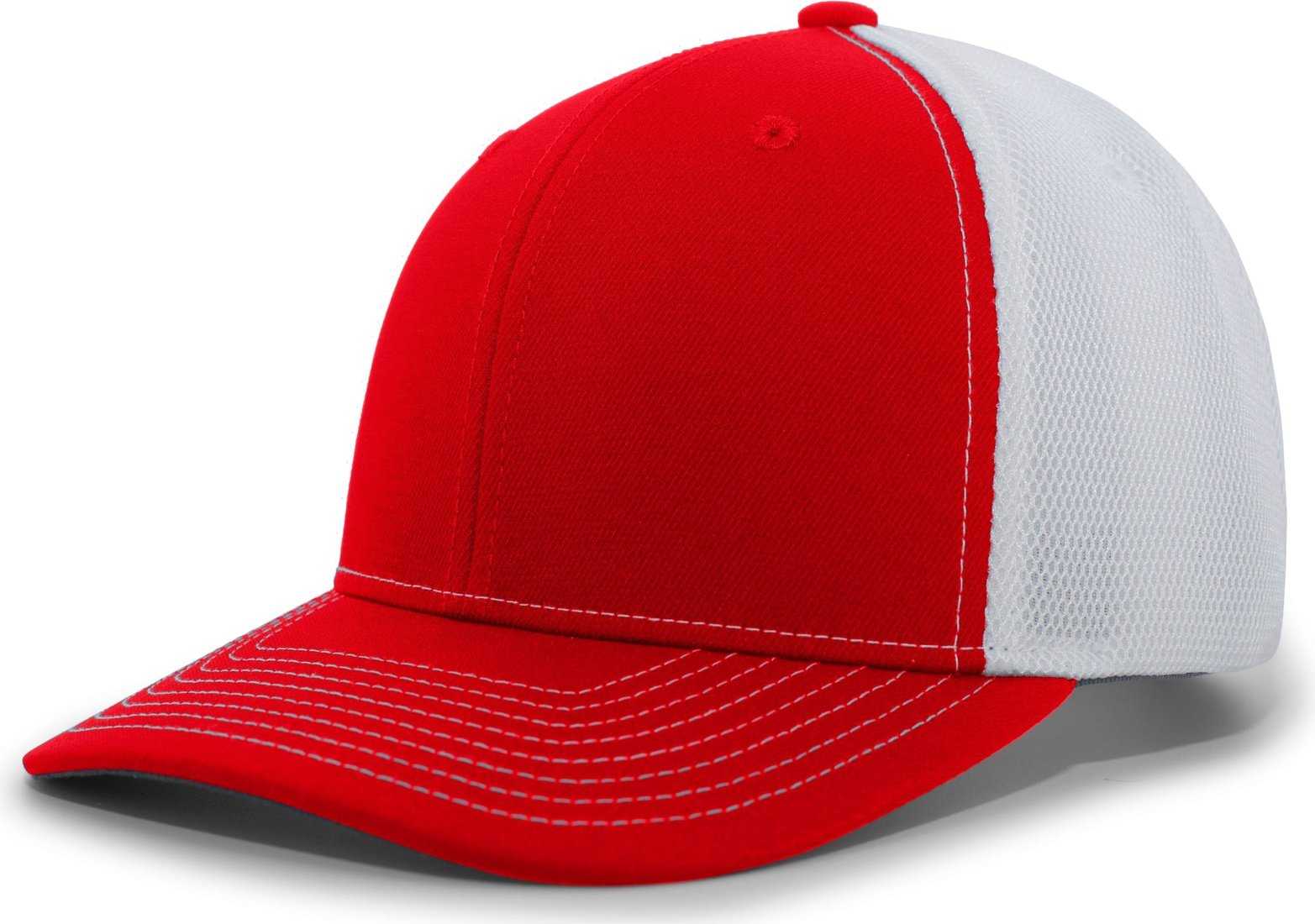 Pacific Headwear P365 Air Mesh Sideline Cap - Red White Red - HIT a Double