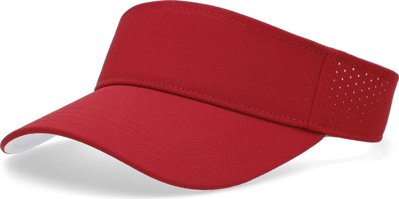 Pacific Headwear P500 Perforated Coolcore Visor - Cardinal White - HIT a Double