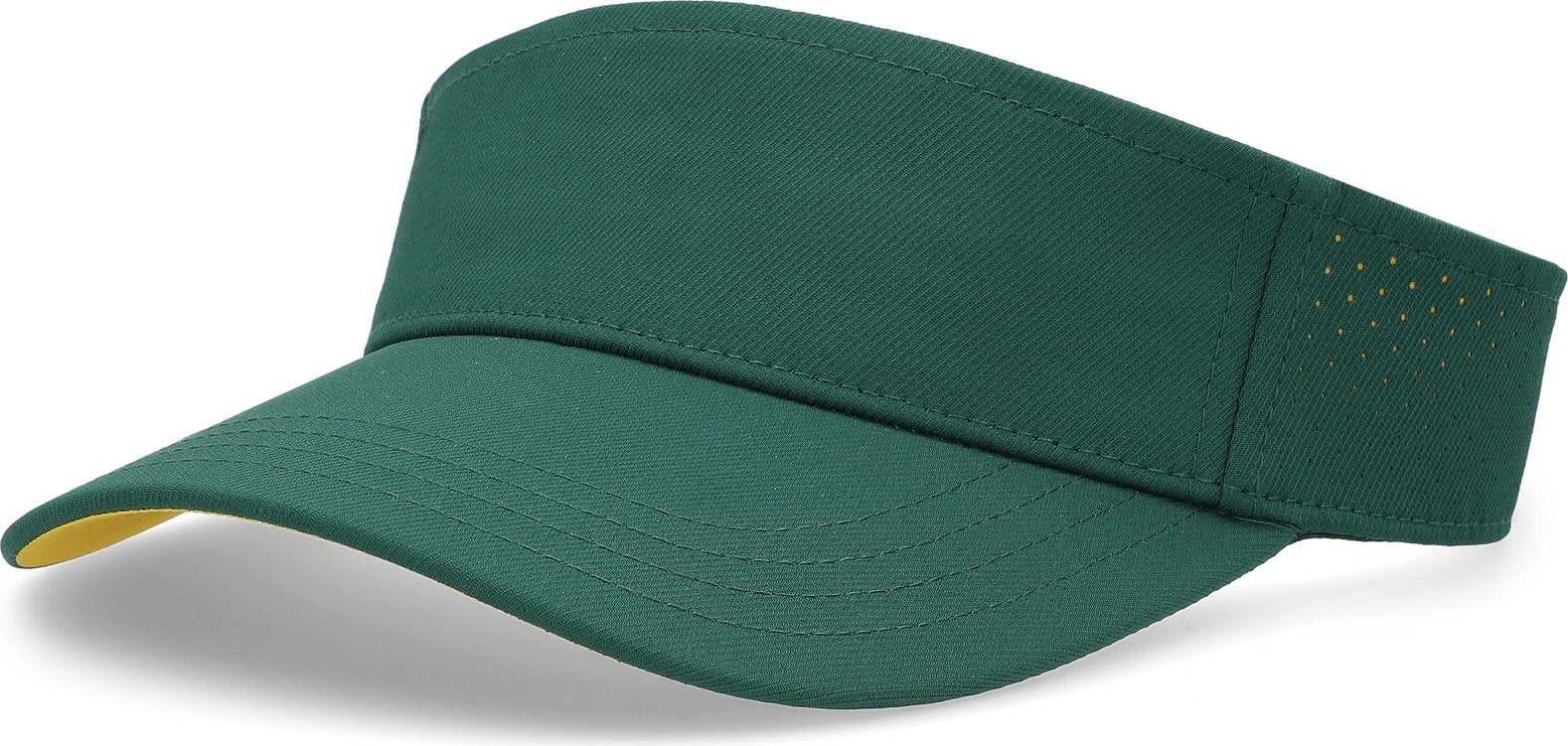 Pacific Headwear P500 Perforated Coolcore Visor - Dark Green Gold - HIT a Double