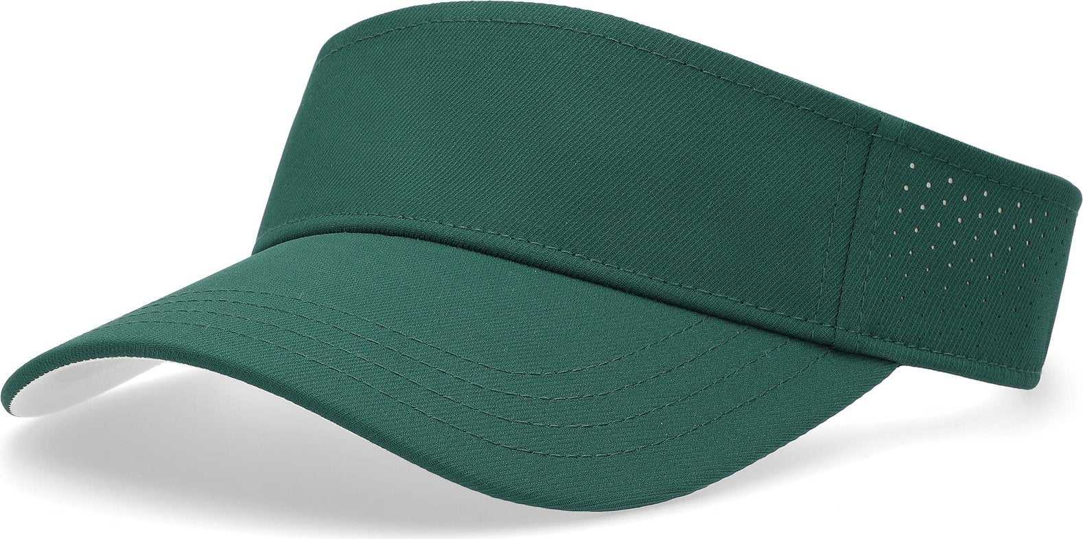 Pacific Headwear P500 Perforated Coolcore Visor - Dark Green White - HIT a Double