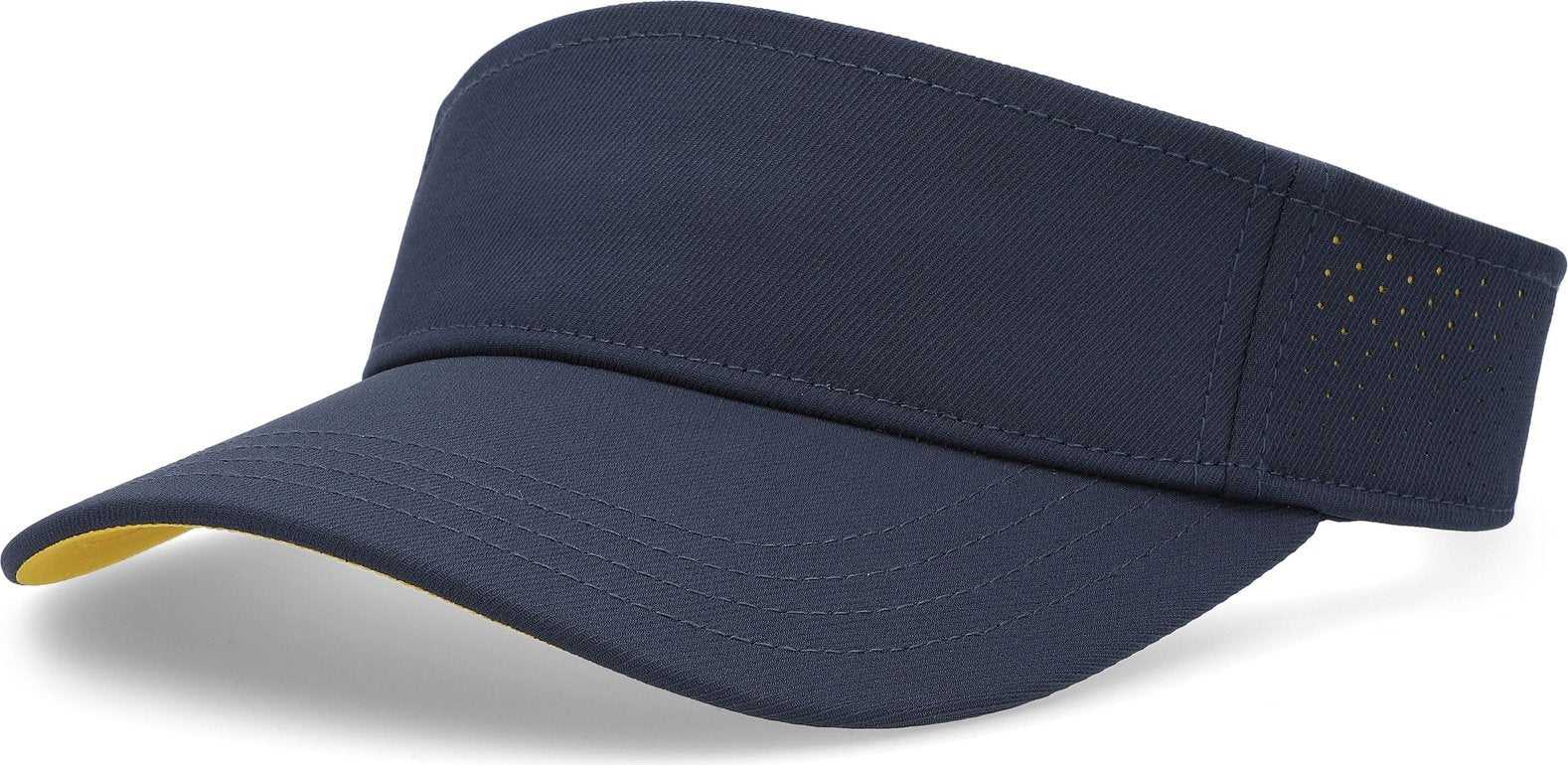 Pacific Headwear P500 Perforated Coolcore Visor - Navy Gold - HIT a Double