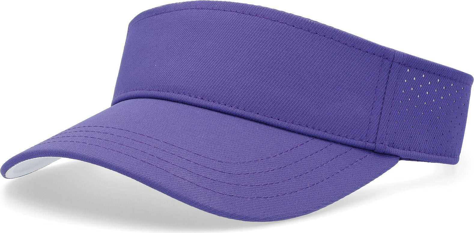 Pacific Headwear P500 Perforated Coolcore Visor - Purple White - HIT a Double