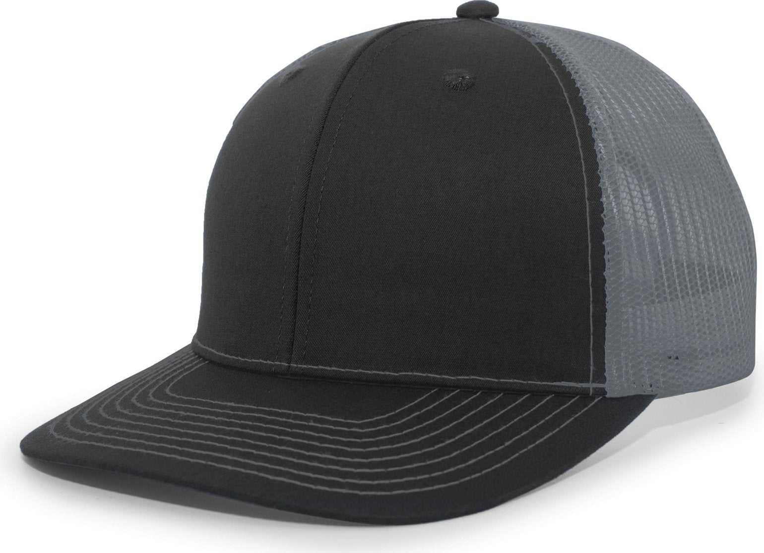 Pacific Headwear PE10 Trucker Snapback Cap - Black Graphite - HIT a Double