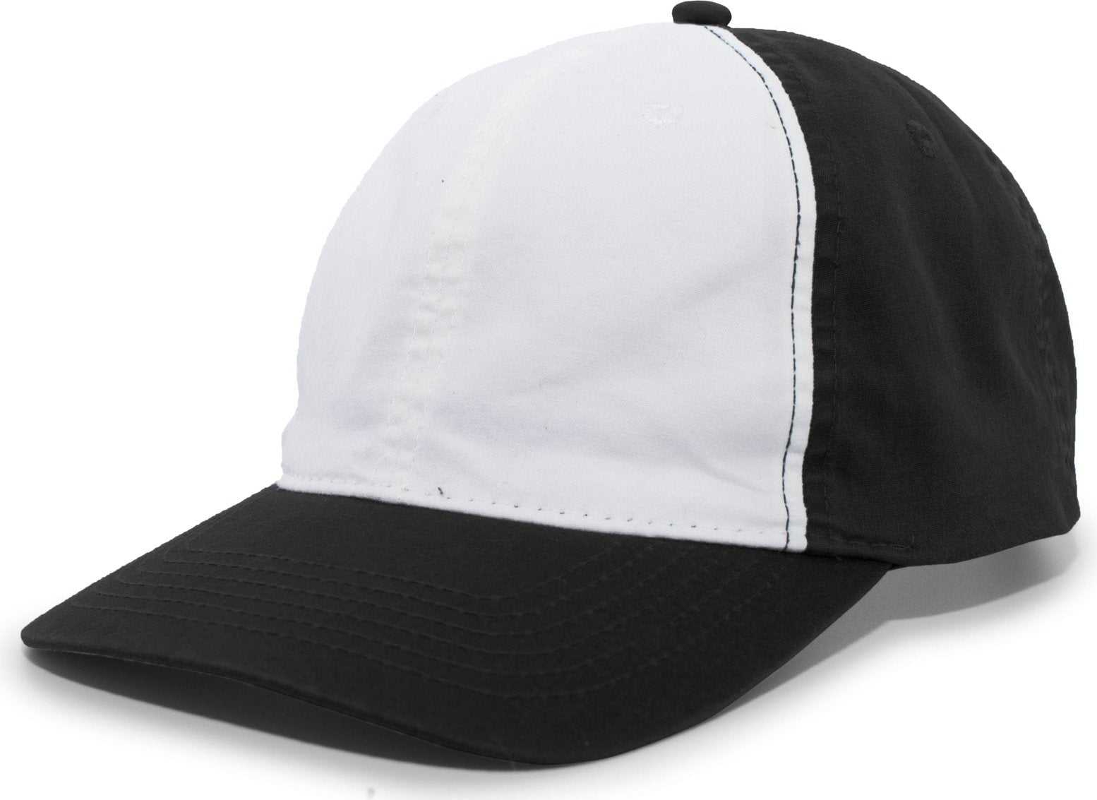 Pacific Headwear V57 Vintage Cotton Buckle Back Cap - Black White - HIT a Double