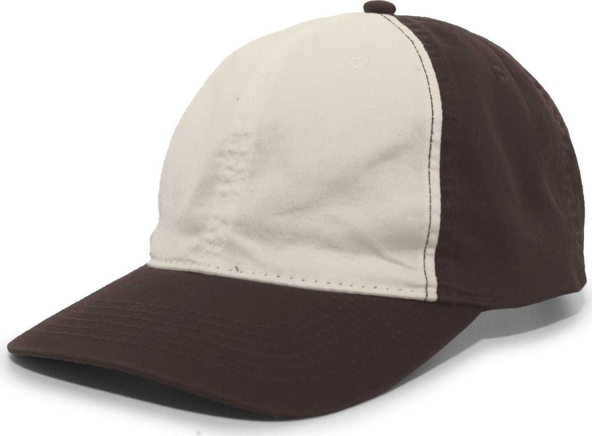 Pacific Headwear V57 Vintage Cotton Buckle Back Cap - Brown Khaki - HIT a Double