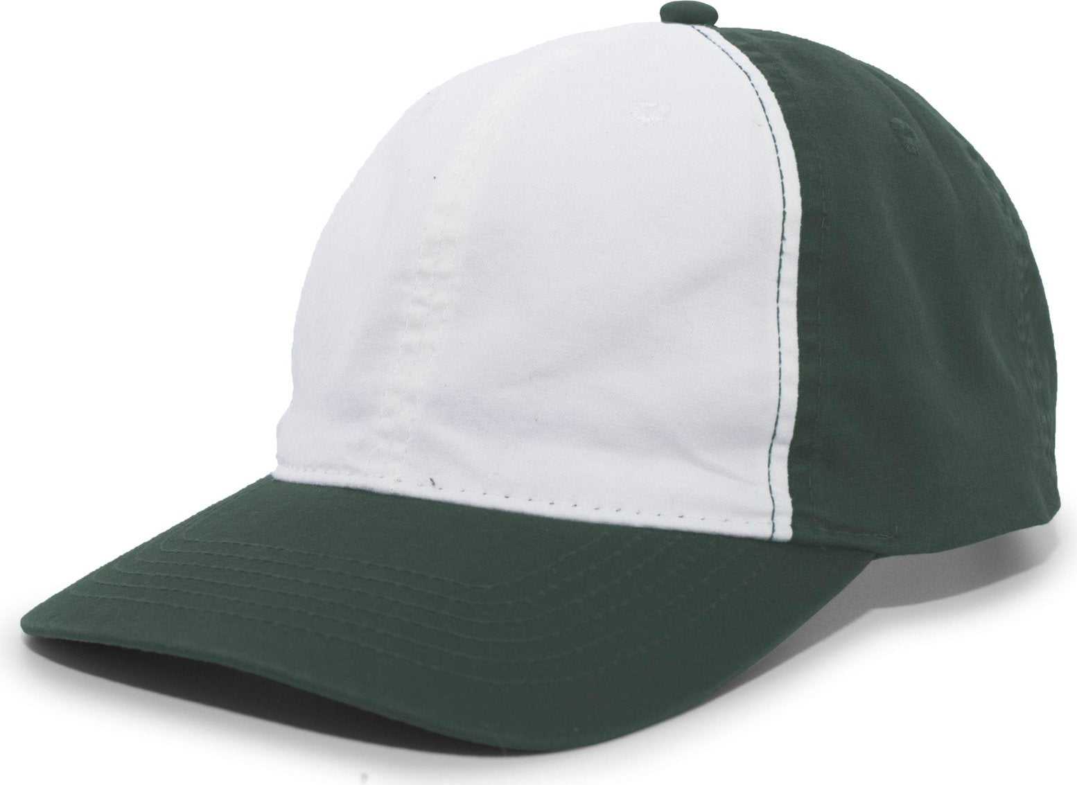Pacific Headwear V57 Vintage Cotton Buckle Back Cap - Dark Green White - HIT a Double