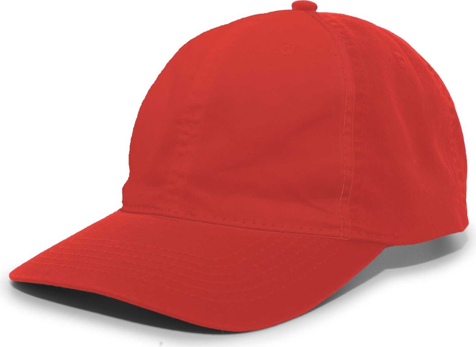 Pacific Headwear V57 Vintage Cotton Buckle Back Cap - Red - HIT a Double