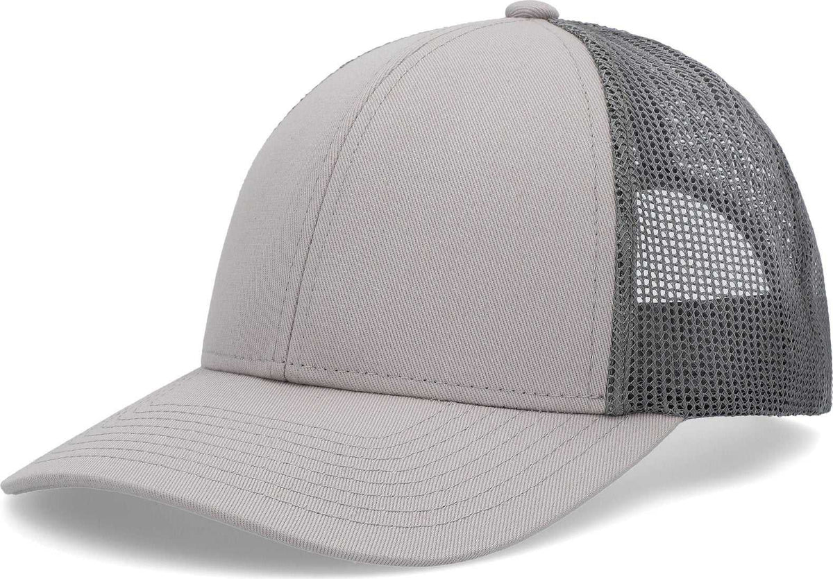 Pacific P114 Low-Pro Trucker Cap - Heather Grey Light Charcoal Heather Grey - HIT a Double