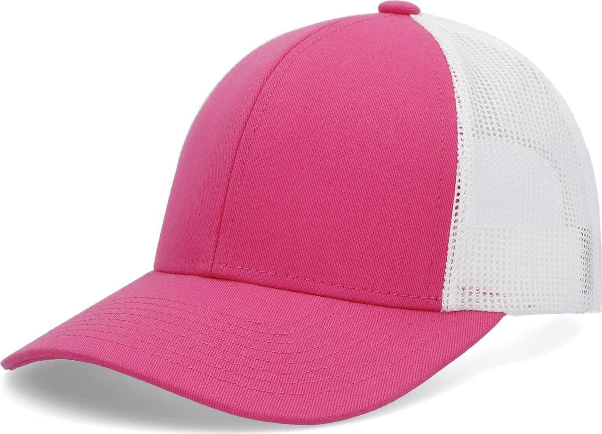 Pacific P114 Low-Pro Trucker Cap - Pink White Pink - HIT a Double