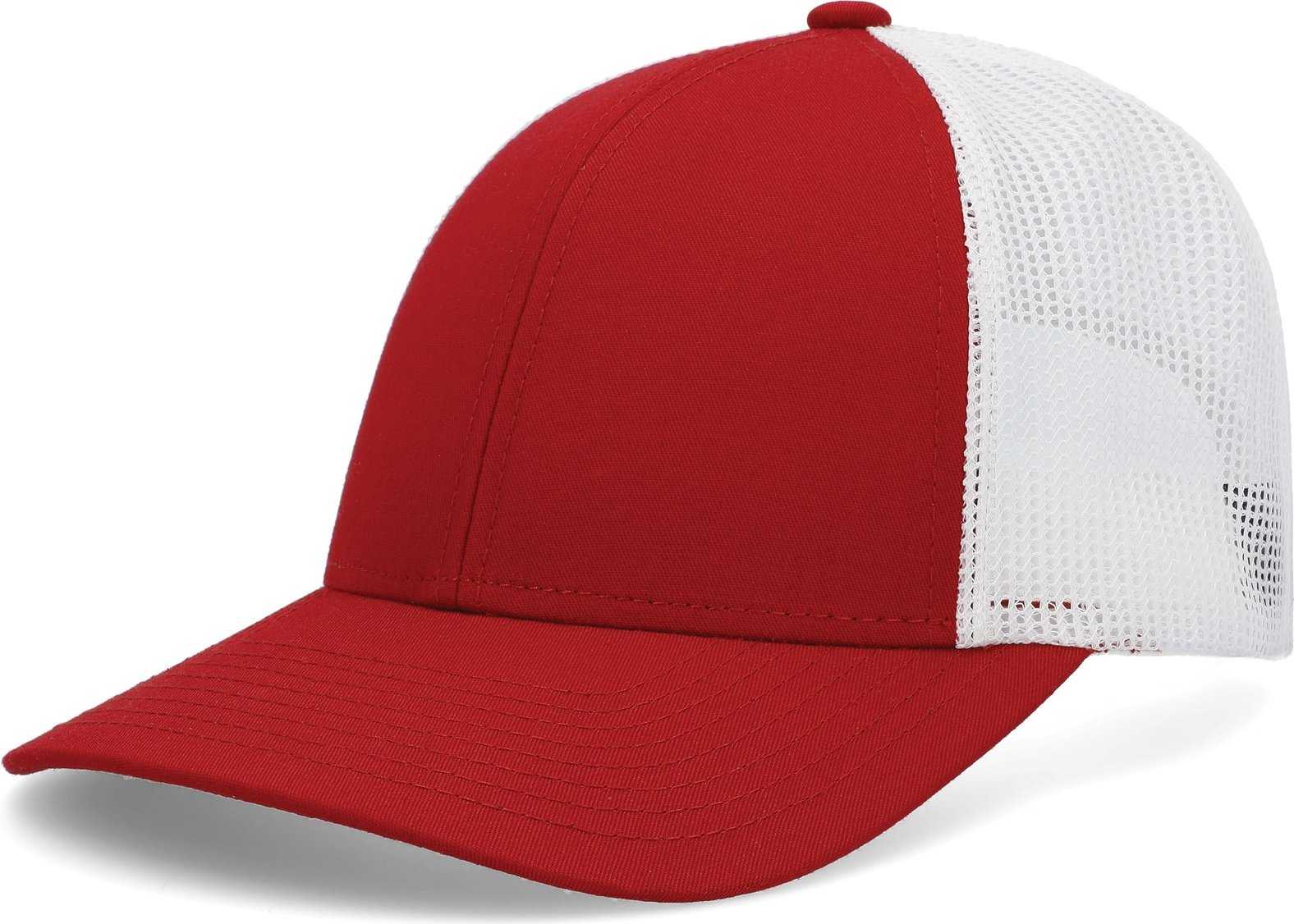 Pacific P114 Low-Pro Trucker Cap - Red White Red - HIT a Double