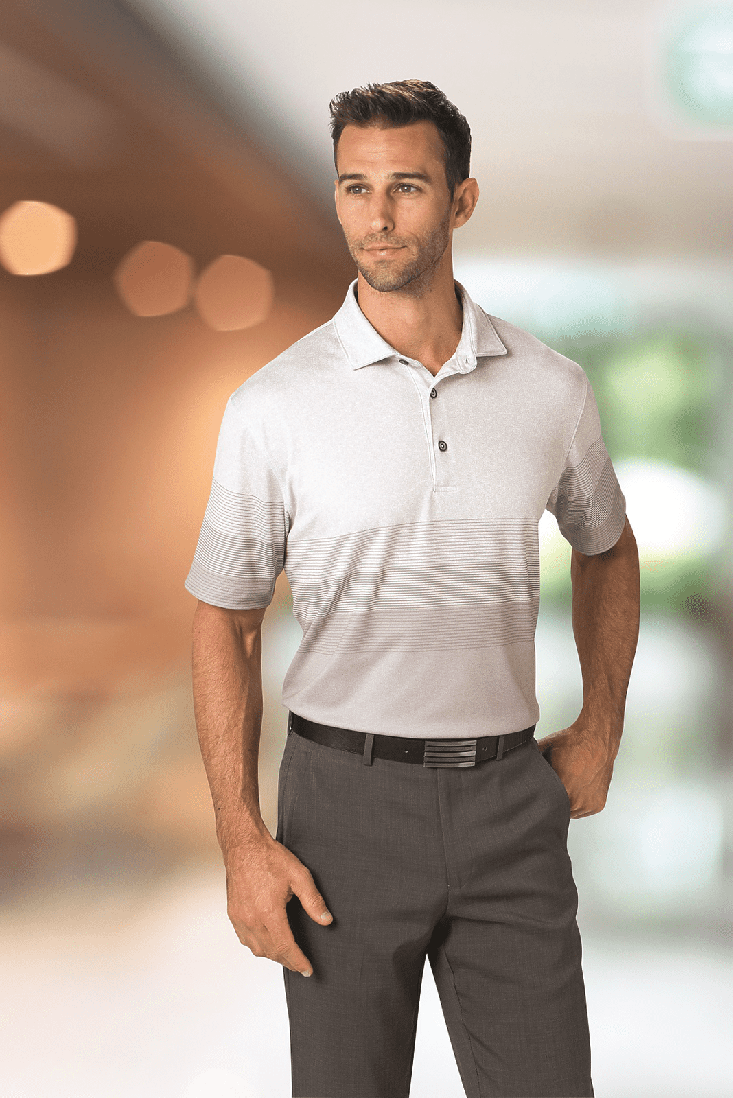 Paragon 153 Belmont Sublimated Heathered Polo - Ash Heather - HIT a Double