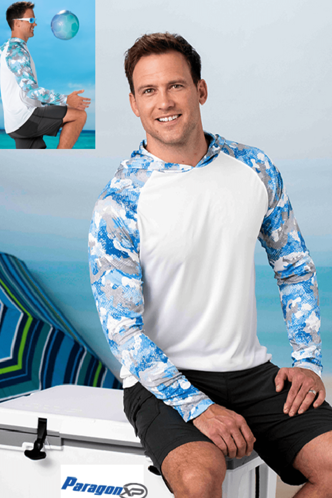 Paragon 240 Tortuga Extreme Performance Hooded T-Shirt - White Aluminum Camo - HIT a Double