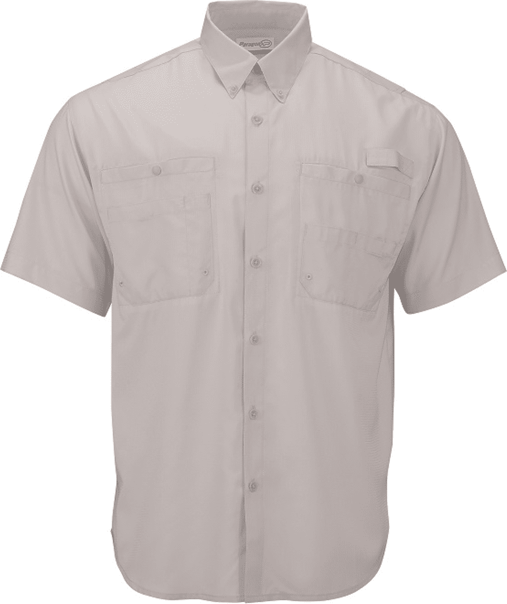 Paragon 700 Hatteras Performance Short Sleeve Fishing Shirt - Aluminum - HIT a Double