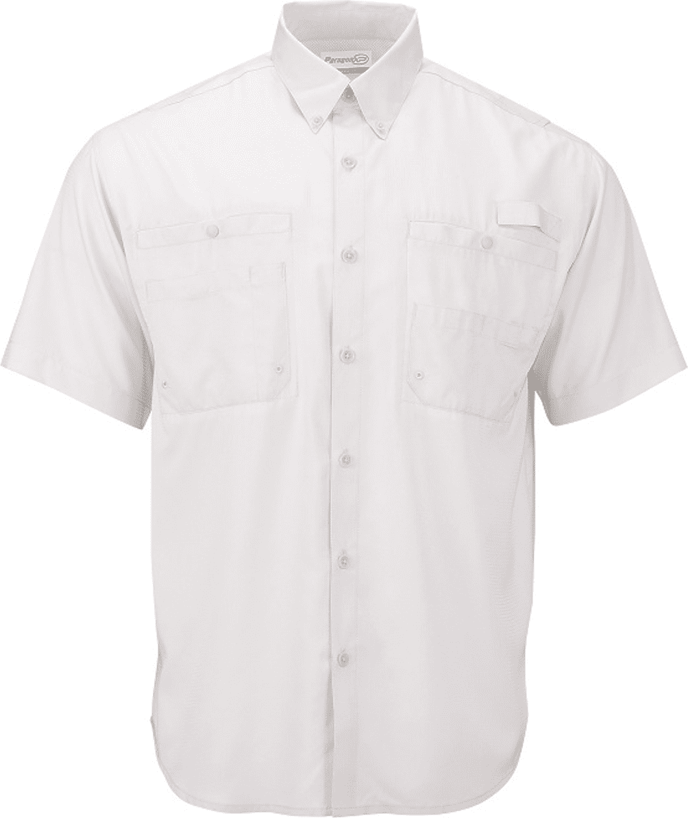 Paragon 700 Hatteras Performance Short Sleeve Fishing Shirt - White - HIT a Double