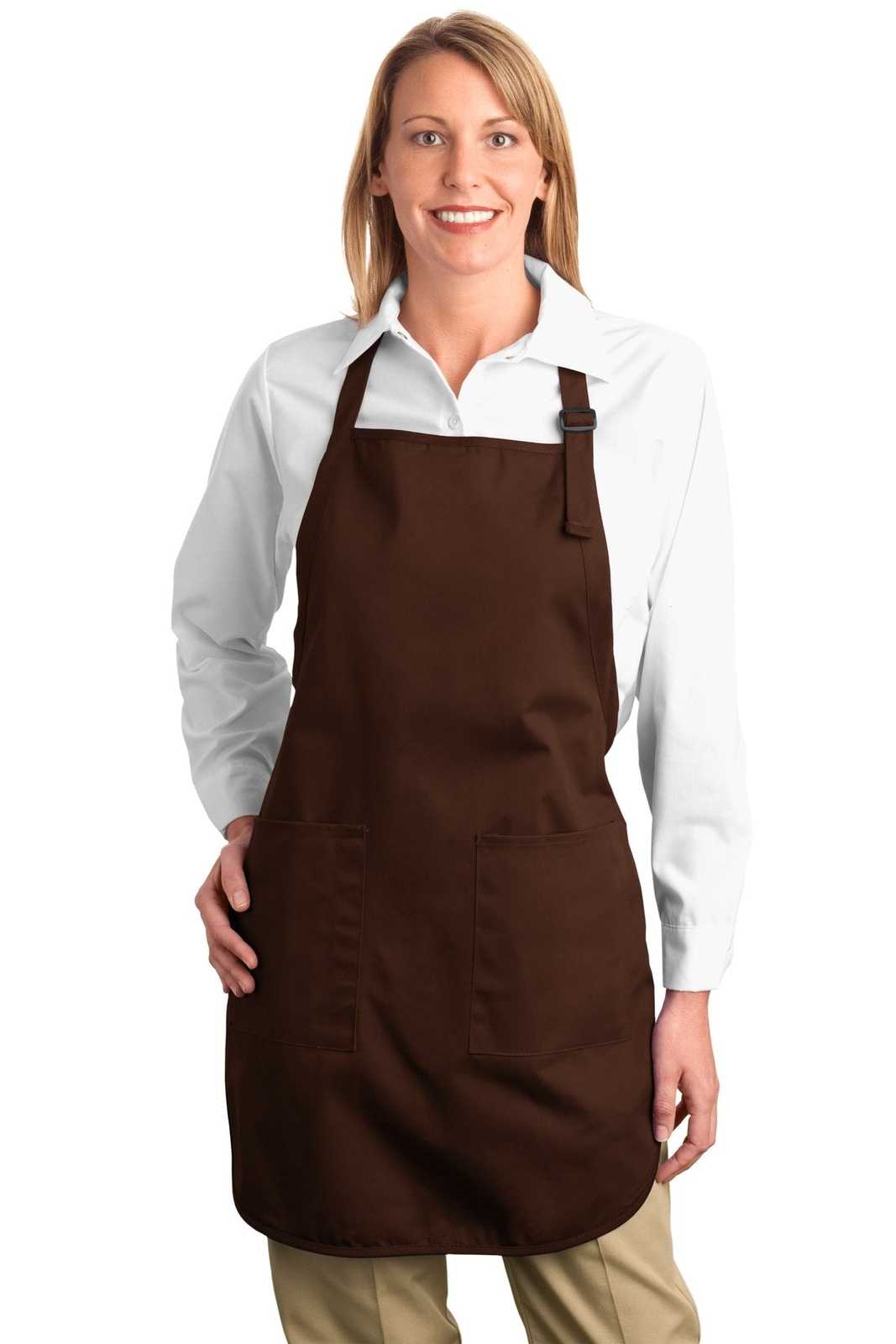Port Authority A500 Full-Length Apron with Pockets - Coffee Bean - HIT a Double - 1