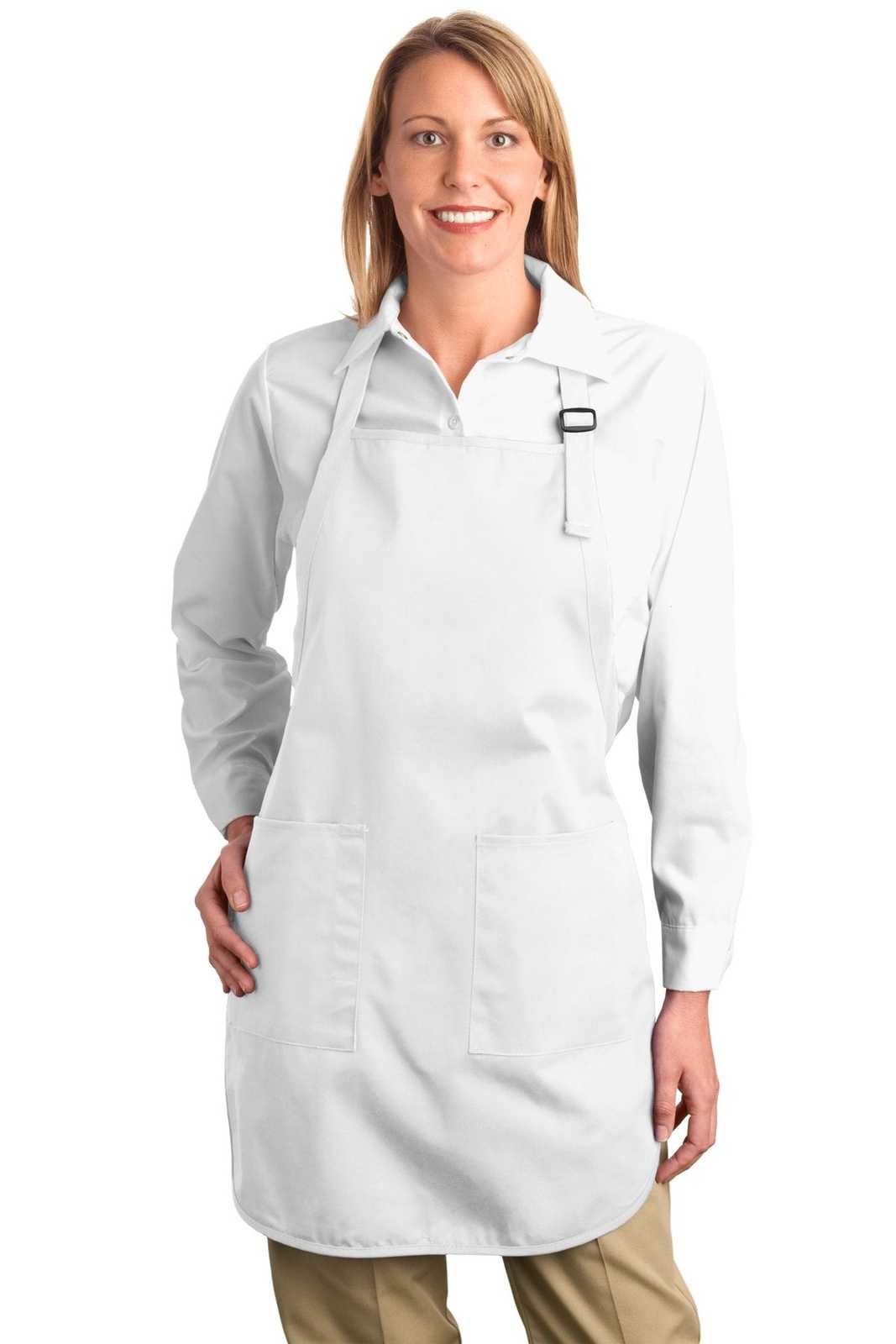 Port Authority A500 Full-Length Apron with Pockets - White - HIT a Double - 1