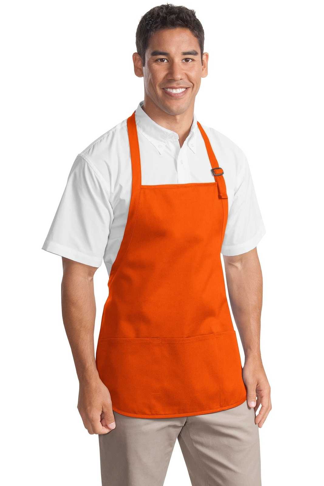 Port Authority A510 Medium-Length Apron with Pouch Pockets - Orange - HIT a Double - 1