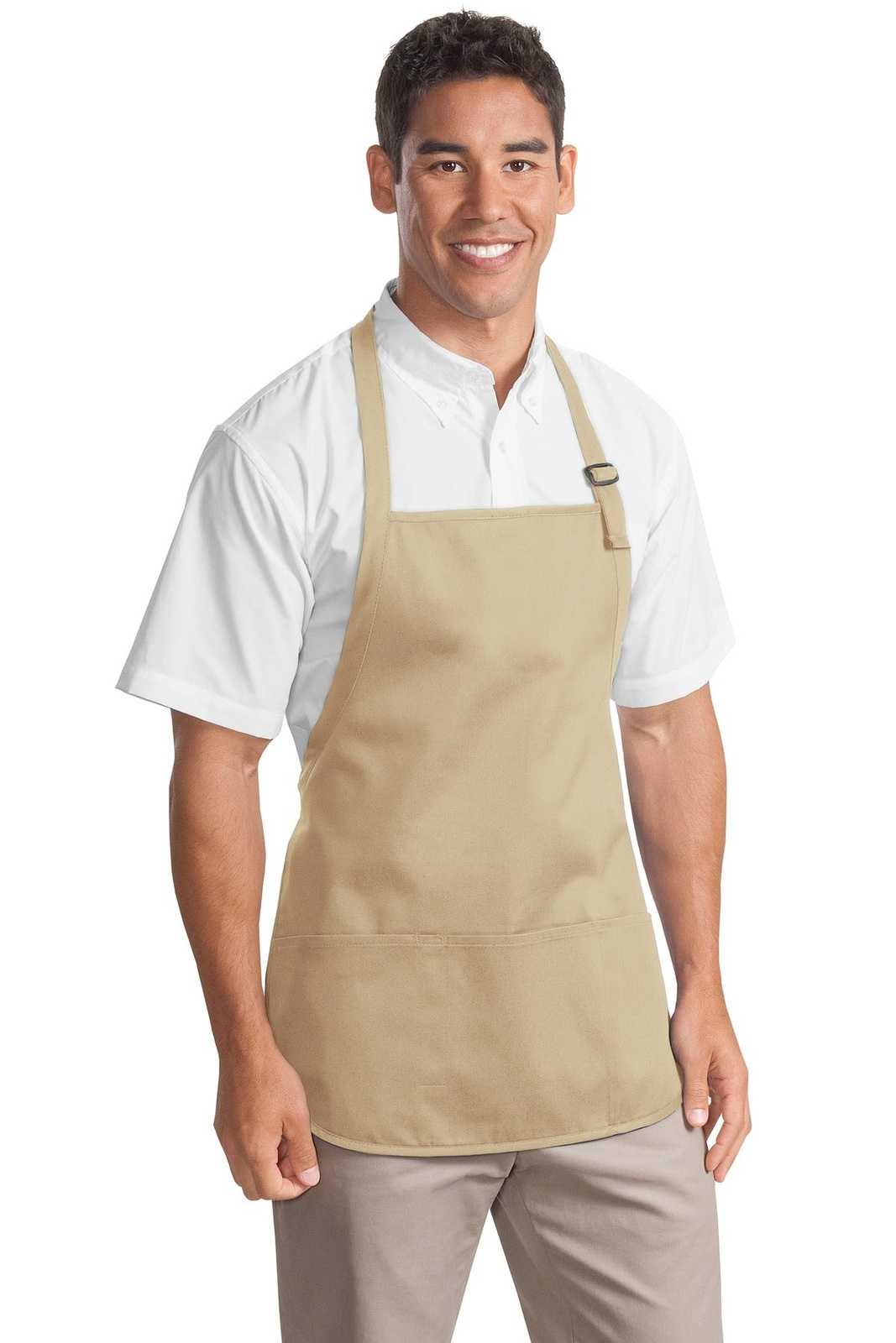 Port Authority A510 Medium-Length Apron with Pouch Pockets - Stone - HIT a Double - 1