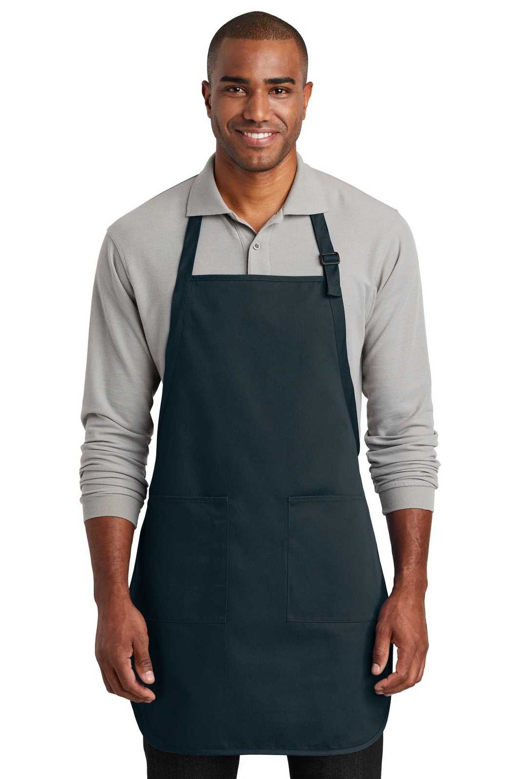 Port Authority A600 Full-Length Two-Pocket Bib Apron - Navy - HIT a Double - 1