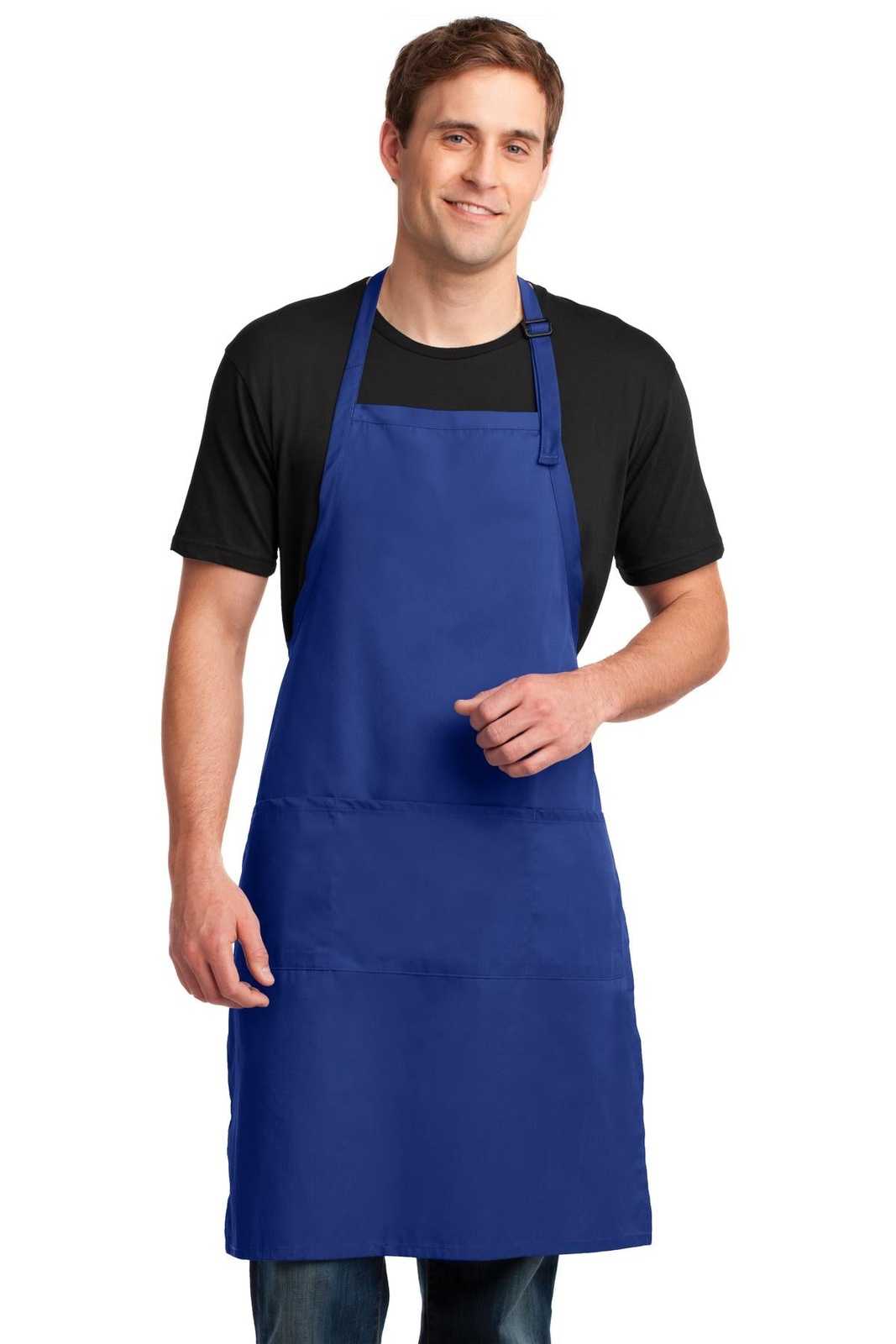 Port Authority A700 Easy Care Extra Long Bib Apron with Stain Release - Royal - HIT a Double - 1