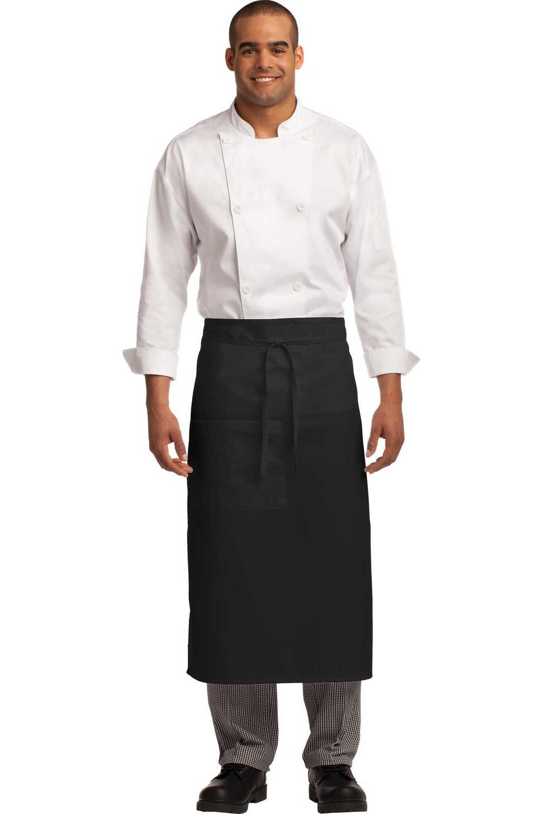 Port Authority A701 Easy Care Full Bistro Apron with Stain Release - Black - HIT a Double - 1