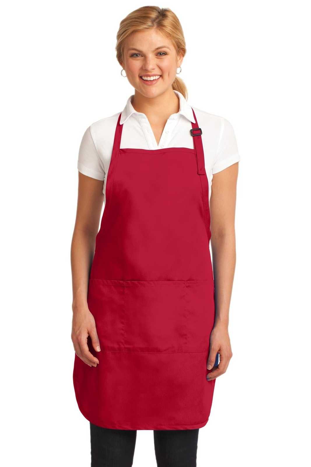 Port Authority A703 Easy Care Full-Length Apron with Stain Release - Red - HIT a Double - 1